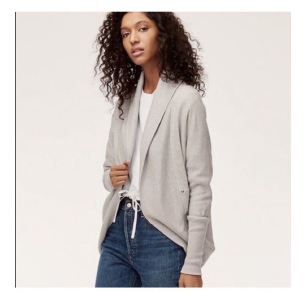 Wilfred Aritzia Diderot Cocoon Cardigan Sweater L Gray Minimalist Boho Layering